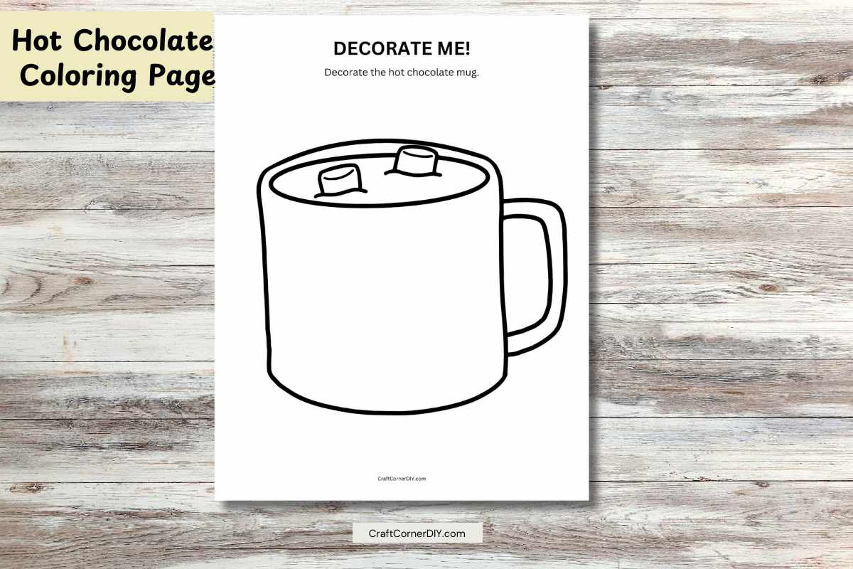 Hot Chocolate Coloring Page Free Printable Craft Corner Diy