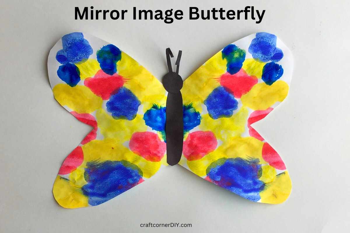 Mirror Image Butterfly Craft For Kids | Craft Corner DIY