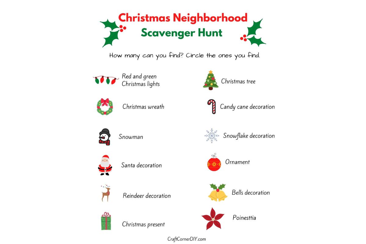 Christmas Neighborhood Scavenger Hunt | Craft Corner DIY