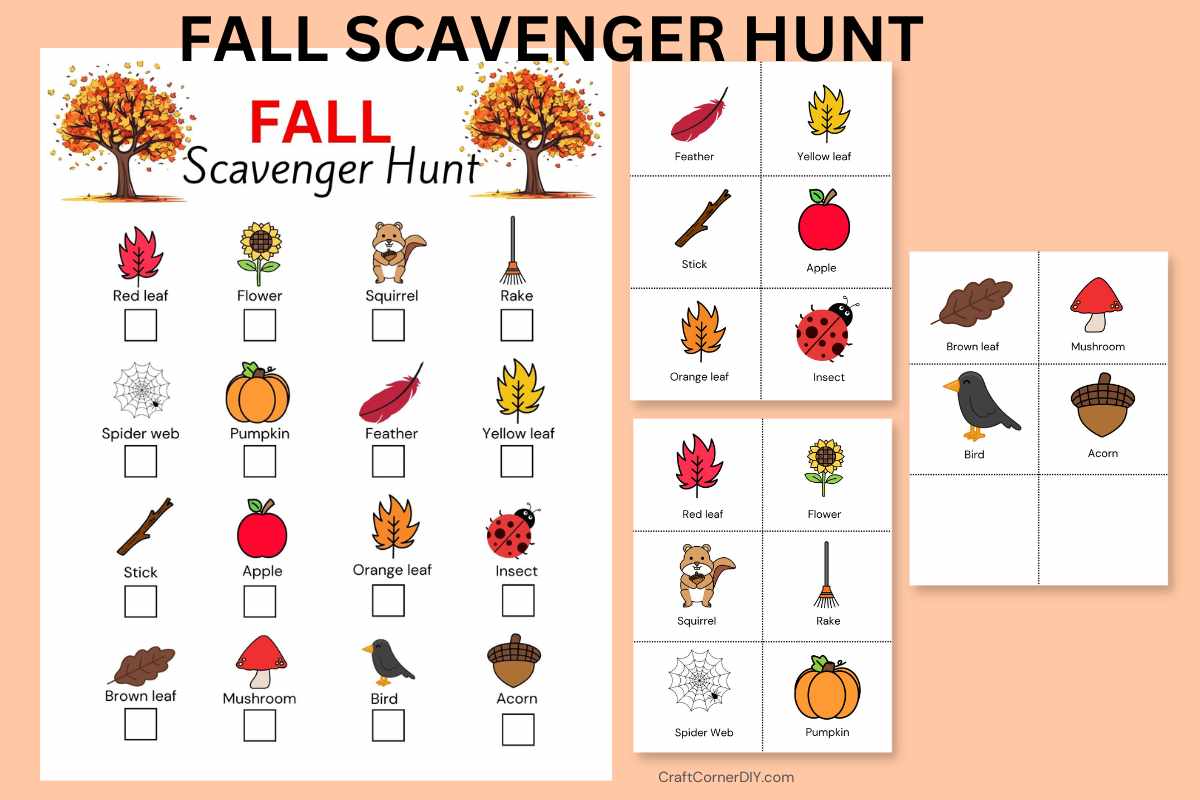 Fun Fall Scavenger Hunt | Craft Corner DIY