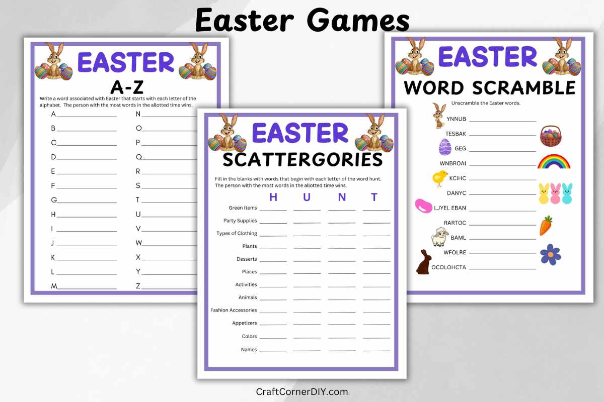 Printable Easter Games for Kids | Craft Corner DIY
