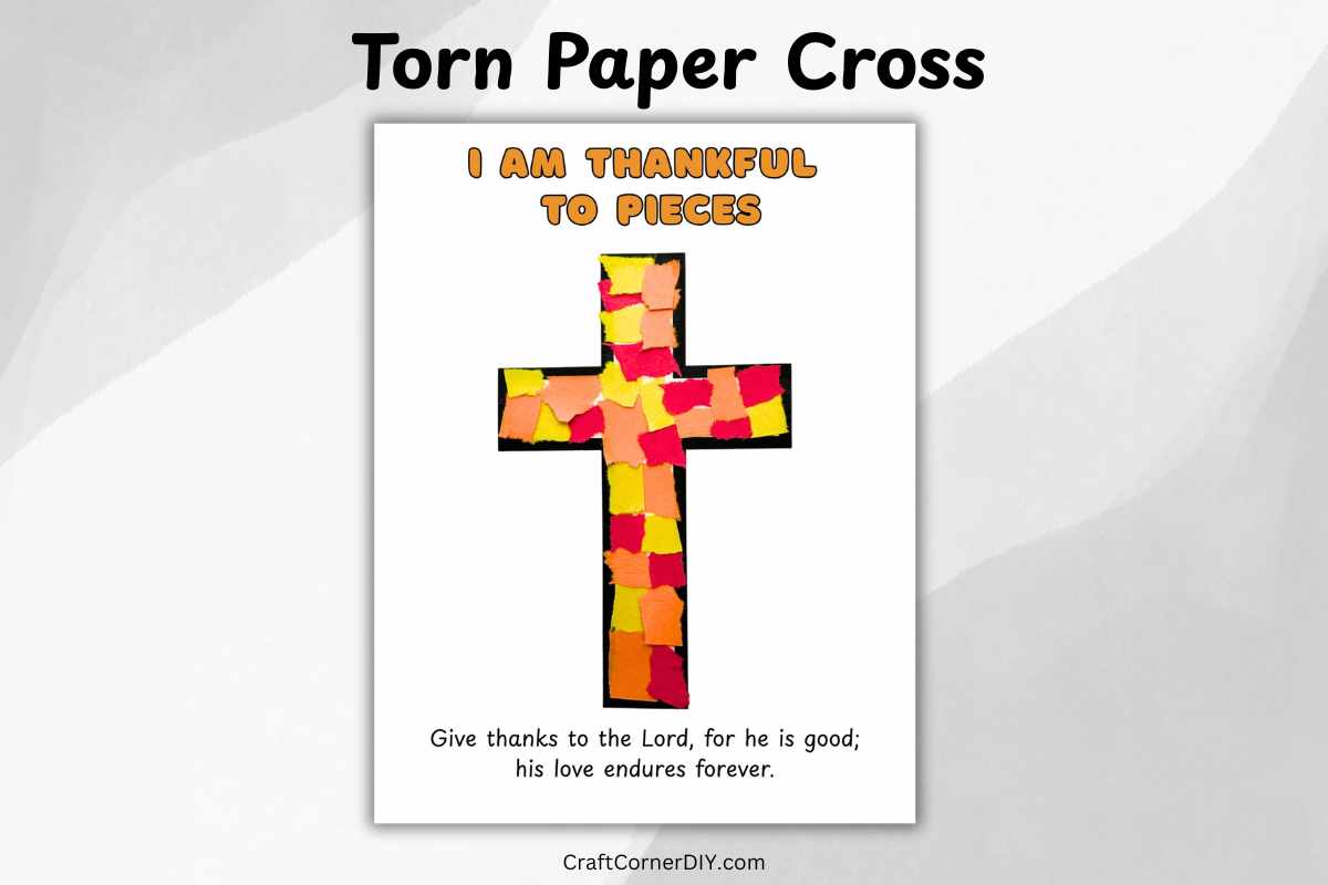 Torn Paper Cross Craft for Kids | Craft Corner DIY